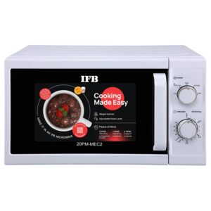 IFB 20 Litres Solo Microwave Oven | Auto Defrost | Overheating Protection | Glass Door Design (20PM-MEC2, White)