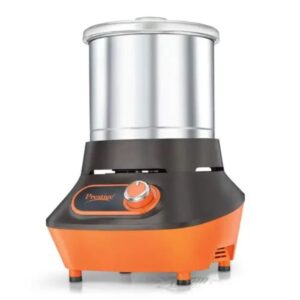Prestige 2 Litres Wet Grinder with Stainless Steel Drum, 200 Watts, Heavy-Duty Motor (PVG2.0-41222, Black & Orange)
