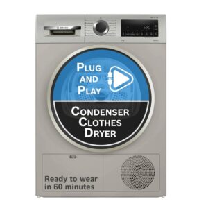 Bosch 9 kg Fully Automatic Front Load Condenser Tumble Dryer | 100% Drying, 0% Effort | 5 Drying Options |Reduces 99.9% Allergens |Ready-...