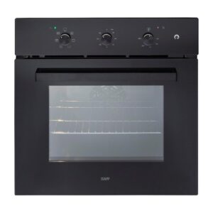 Kaff 83 Litres Built-in Oven with Rotary Control Dials | Full Black Tempered Glass finish | 3 Layer Glass Oven Door (OV83 ML 7 | Black)