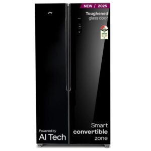 Godrej 600 Litres 3 Star Inverter Double Door Side by Side Refrigerator | LED Display Control Panel | Preset Cooling Modes | Deep Storage...