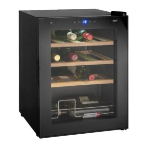 Kaff 42 Litres Wine Cooler with 16 Bottles Capacity | Thermoelectric Cooling System | Child Lock | Wooden Sheves | LED Light | UV Protect...