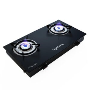 Lifelong LLGS10 2 Burner Gas Cooktop | High-Efficiency Burners | Manual Ignition | Toughened Glass Top | ISI Certified | LPG Compatible |...