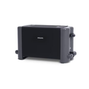Philips Pop Up Toaster | 800W Power | 2 Slice Capacity | 8 Browning Settings | Wide Slots | Crumb Tray (HD2512/00, Black)