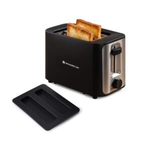 Wonderchef Roma 2-Slice Pop-up Toaster | 800W Power | Cool Touch Body | 6 Browning Controls | Automatic Pop-Up | Crumb Tray (Roma, Black)