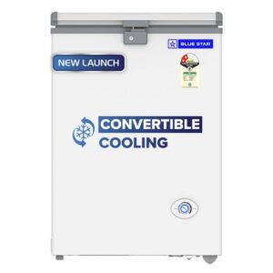 Blue Star 108L Hard Top Deep Freezer | Convertible Cooling | 2 Star | Wide Voltage | Compact Design (HT2-N130, White)
