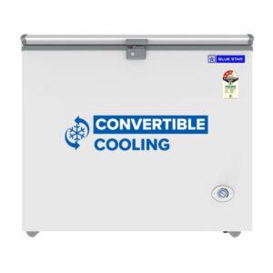 Blue Star 215L Hard Top Deep Freezer | Convertible Cooling | 3 Star | Wide Voltage | Compact Design (HT3-N230, White)